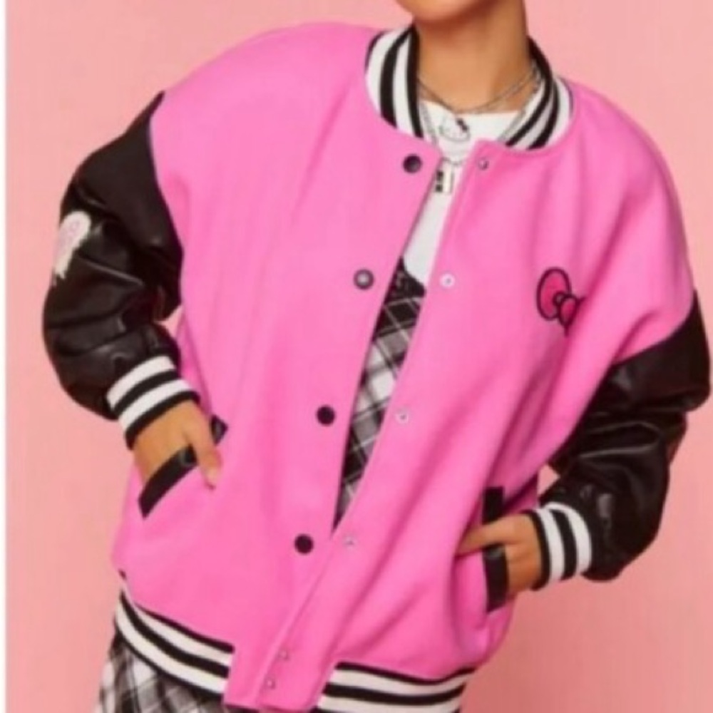 Forever 21 Pink and Black Hello Kitty Jacket